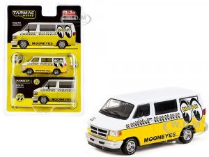Dodge Van White and Yellow with Graphics Mooneyes Global64 Series