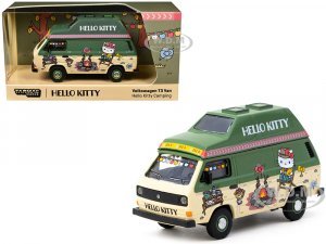 Volkswagen T3 Van Hello Kitty Camping Green and Beige with Graphics Collab64 Series