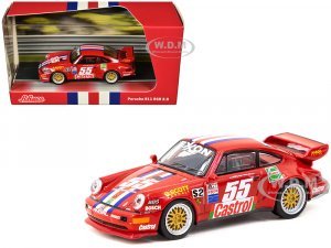 Porsche 911 RSR 3.8 #55 Red with Stripes and Graphics Collab64 Series