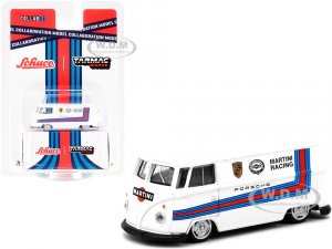 Volkswagen T1 Van Low Ride Height White with Stripes Martini Racing Collaboration Model