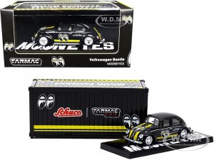 Volkswagen Beetle Mooneyes Black with Yellow Stripes with Container Case Collaboration Model