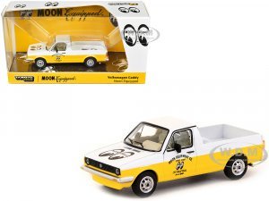 Volkswagen Caddy Pickup Truck White and Yellow Moon Equipment Co. - Mooneyes Collab64 Series