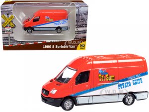 1990 Mercedes Benz Sprinter Van Red and White Tri-Sum Potato Chips TraxSide Collection  (HO) Scale