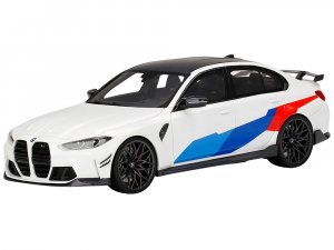 BMW M3 M-Performance Alpine White with Black Top and Blue and Red Graphics