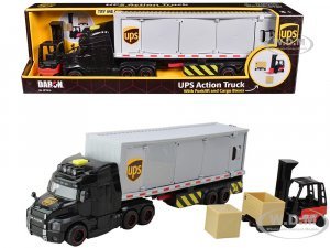 UPS Action Truck with Forklift and Cargo Boxes 4 Piece Set