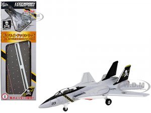 Grumman F-14B Tomcat Fighter Aircraft VF-84 Jolly Rogers and Section I of USS Enterprise (CVN-65) Aircraft Carrier Display Deck Legendary F-14 Tomcat Series 1/200