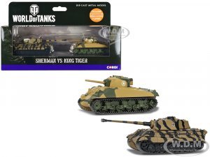 World of Tanks Versus Series American Sherman Tank vs German King Tiger Tank Set of 2 Pieces