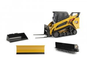 CAT Caterpillar 272D2 Tracked Skid Steer Loader with Working Tools Yellow 1/16