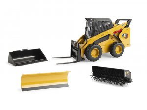CAT Caterpillar 272D3 Wheeled Skid Steer Loader with Working Tools Yellow 1 16